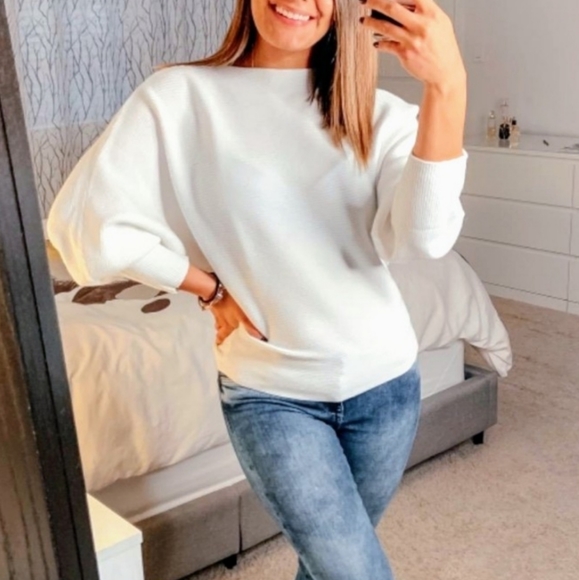 Lat Chance Sale! Cashmere Dolman Batwing Sweater - Picture 6 of 8